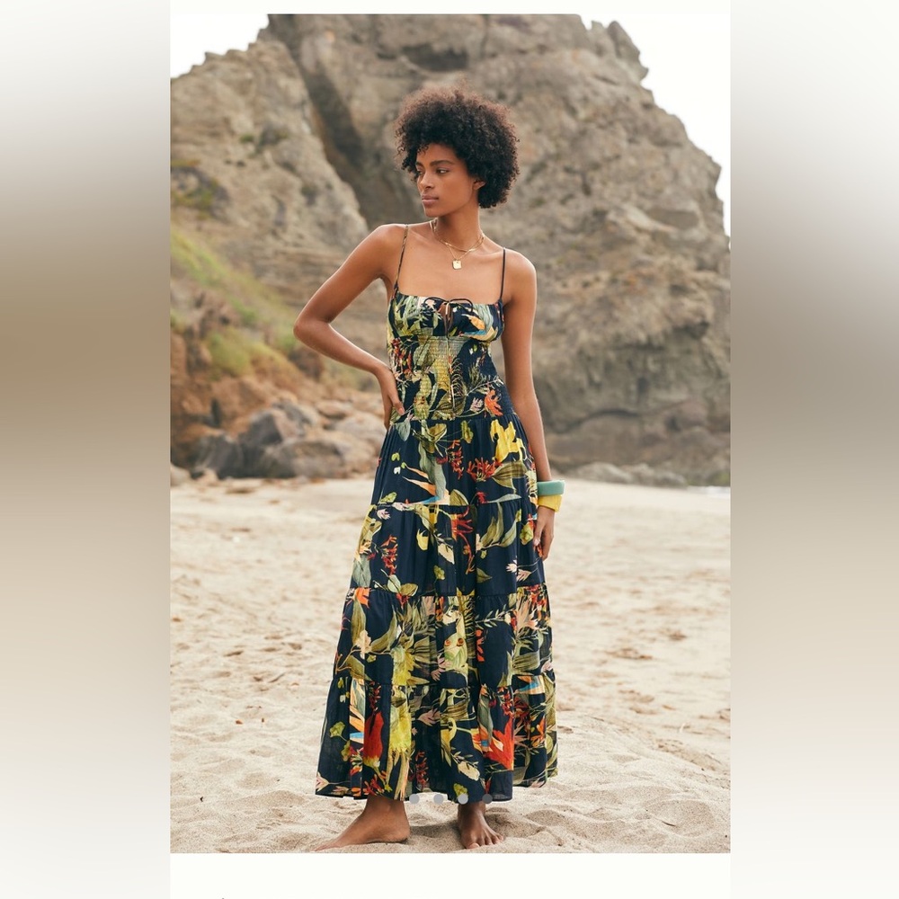 Anthropologie Josephine Smocked Drop-Waist Dress